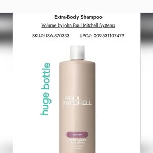 FRESH BATCH Paul Mitchell Extra-Body Shampoo Huge 33oz